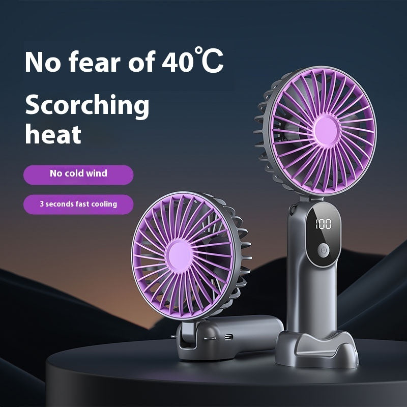 6-Speed Desktop Folding Fan – Portable USB Rechargeable Handheld Mini Fan for Travel & Home