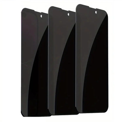 Privacy Anti-Peeping Tempered Glass Screen Protector for iPhone 6 to 15 Pro Max – Black
