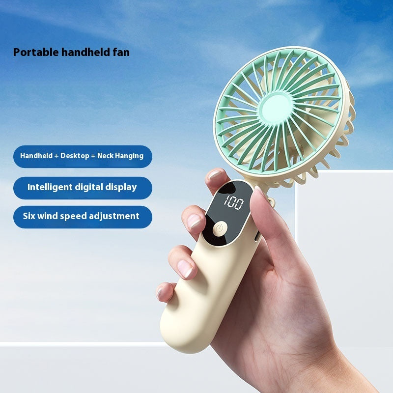 6-Speed Desktop Folding Fan – Portable USB Rechargeable Handheld Mini Fan for Travel & Home