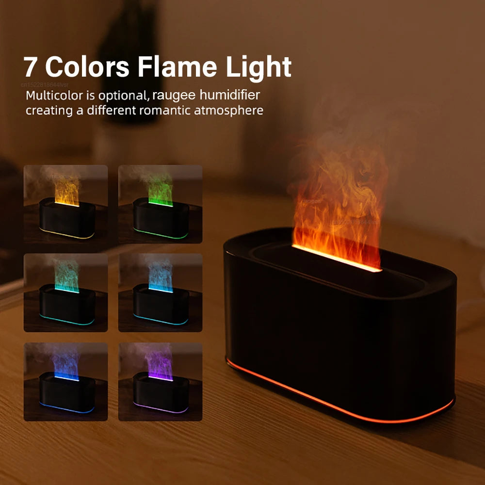 7-Color Rainbow Flame Aroma Diffuser – Ultrasonic Cool Mist Humidifier