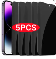 Privacy Anti-Peeping Tempered Glass Screen Protector for iPhone 6 to 15 Pro Max – Black