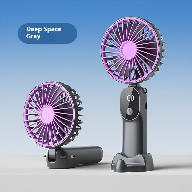 6-Speed Desktop Folding Fan – Portable USB Rechargeable Handheld Mini Fan for Travel & Home