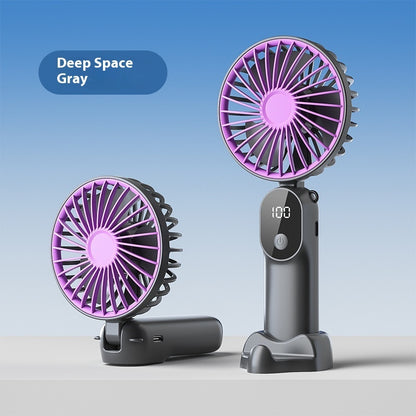 6-Speed Desktop Folding Fan – Portable USB Rechargeable Handheld Mini Fan for Travel & Home